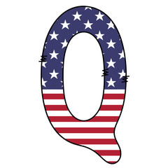 USA Flag Letter Q