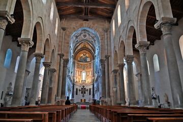Fototapeta premium Cefalù, il Duomo o basilica cattedrale della Trasfigurazione, Palermo, Sicilia