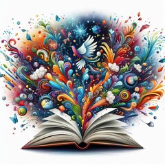 magic book with magic lights