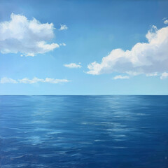 Fototapeta premium Expansive seascape with a wide horizon