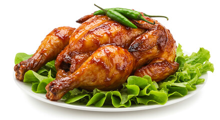 Delicious QQB Chicken Served with Vegetables and Sauce