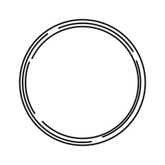 Grunge circle made of black ink. Grunge circle made with art brush.