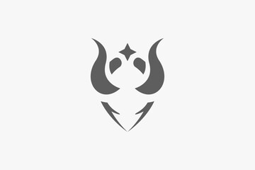 Cool devil emblem with horns logo