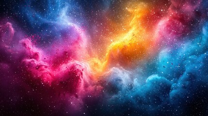 Fototapeta premium Cosmic Nebula: A Symphony of Colors in the Universe
