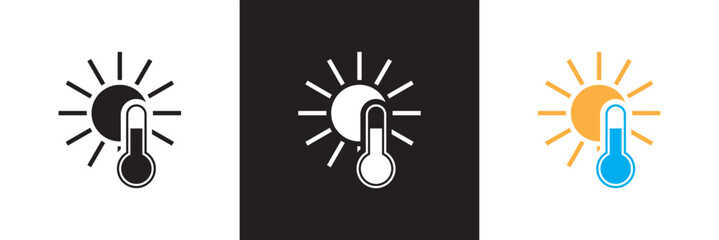 Weather Stroke icon . Design for decoration, sticker, icon, kids etc. Vector illustration. isolated on white and black background. 