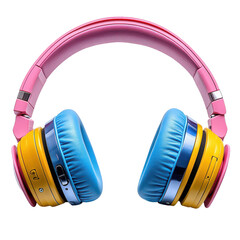Colorful Bluetooth headphones PNG wireless audio PNG modern headset PNG vibrant music accessory PNG stylish earphones PNG transparent background