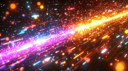 Fototapeta premium Vibrant Light Trails in a Cosmic Dance