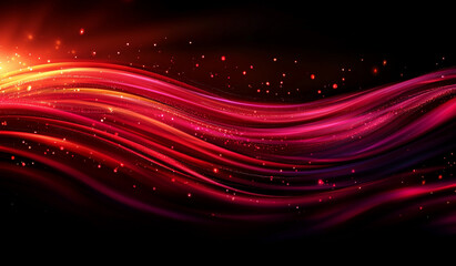 Obraz premium Vibrant abstract gradient background with flowing waves and sparkling particles, creating dynamic and energetic atmosphere. Perfect for design projects