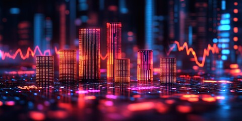 AI generated image of a currency coin of a growing stock business