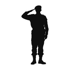 silhouette of a soldier man salute
