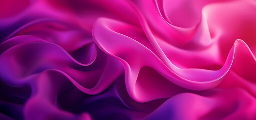 Obraz premium Abstract gradient background with flowing pink and purple fabric, creating smooth and vibrant texture. This design evokes sense of elegance and fluidity