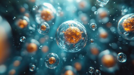 Microscopic Cellular Structures: A 3D Rendering of Intricate Biological Entities