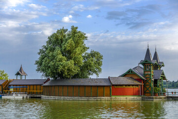 Strandbad, Traditionelles Badehaus, Keszthely, Balaton, Ungarn,