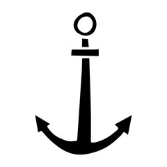 Black anchor illustration. Sea element decoration