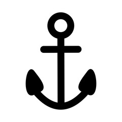 Black anchor illustration. Sea element decoration