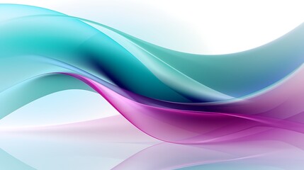 Obraz premium Ethereal Flow: Vibrant, fluid waves of teal and violet dance gracefully against each other, creating a sense of serene beauty and dynamic energy