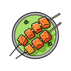 paneer tikka vector art, paneer tikka icon, food vector illustration