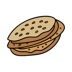 roti vector art, roti icon, food vector illustration