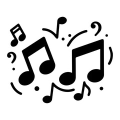 Fun, bold musical notes dynamic shapes and expressive rhythm elements