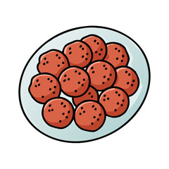 meatballs vector art, meatballs icon, food vector illustration