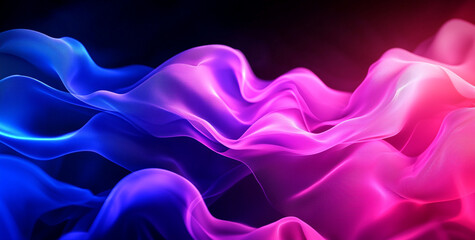 Obraz premium vibrant abstract background featuring flowing waves of purple and blue fabric, creating dynamic and energetic atmosphere. interplay of colors evokes sense of movement and depth