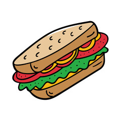 sandwich vector art, sandwich icon, food vector illustration