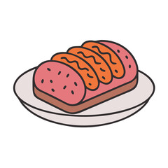 meatloaf vector art, meatloaf icon, food vector illustration