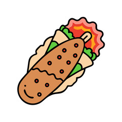 kebab vector art, kebab icon, food vector illustration