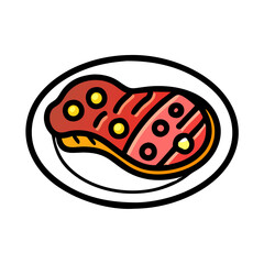 steak vector art, steak icon, food vector illustration