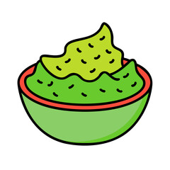 guacamole vector art, guacamole icon, food vector illustration