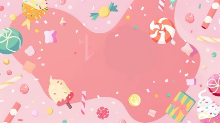 The Candy Background of Children's Day: Sketching a Joyful Festival Picture Full of Childlike Fun with the Sweetness of Candies