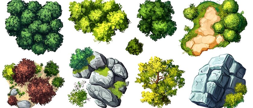 Top-Down Forest and Rock Elements