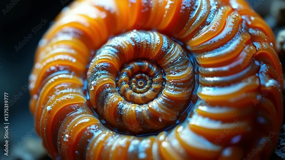Aufkleber Beautiful and Intricate Close-up of a Colorful Nautilus Shell with Spiraling Patterns and Soft Light Effects Captivating Nature Inspiration