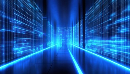 Digital Cityscape Futuristic Corridor