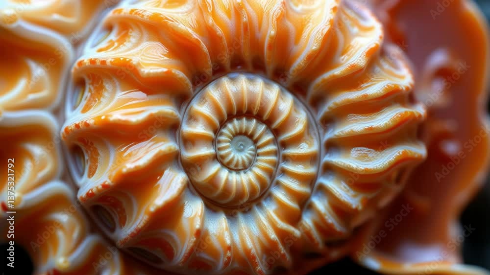 Poster Beautiful and Intricate Close-up of a Colorful Nautilus Shell with Spiraling Patterns and Soft Light Effects Captivating Nature Inspiration