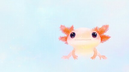 Cute Axolotl Illustration, Adorable axolotl digital art. Perfect for kids' content.