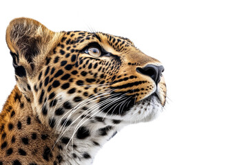 Majestic Leopard Portrait Captured Close-Up Against Black Background Showcasing Striking Features and Distinctive Fur Patterns