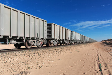 Mauritania Desert train, Train du Desert, The vintage train in Sahara desert, Mauritania