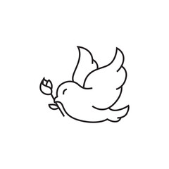 simple dove outline style icon