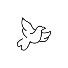 simple dove outline style icon