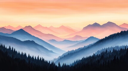 Obraz premium Breathtaking sunrise over majestic mountains nature landscape gigapixel standard scale tranquil environment