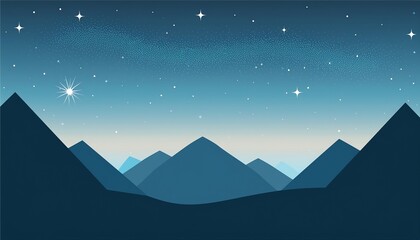 Fototapeta premium minimalism, abstract illustration of mountains and a milky way