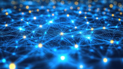 A data-driven financial report screen glowing in blue tones with digital graphs.