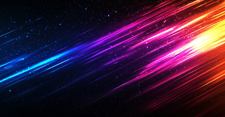 Obraz premium Vibrant abstract background with streaks of blue, purple, and orange light, creating dynamic and energetic atmosphere. Perfect for digital designs and creative projects