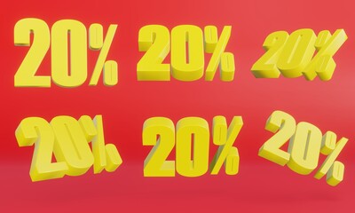 3D Angles of 20% Renders positioned in different directions