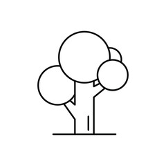Minimalist and unique style tree icon sketch vector illustration trendy style design template