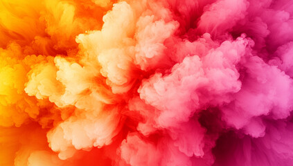 Fototapeta premium Colorful pastel gradient background with vibrant hues of orange, pink, and yellow, creating dreamy and artistic atmosphere. Perfect for creative projects and designs