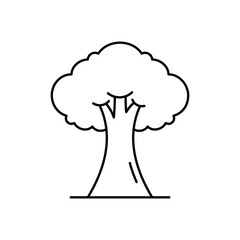 Tree icon sketch vector illustration for learning to color trendy style design template