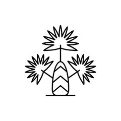 Tropical palm tree icon sketch vector design template trendy style illustration