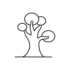 Tree sketch vector icon design template illustration in trendy style